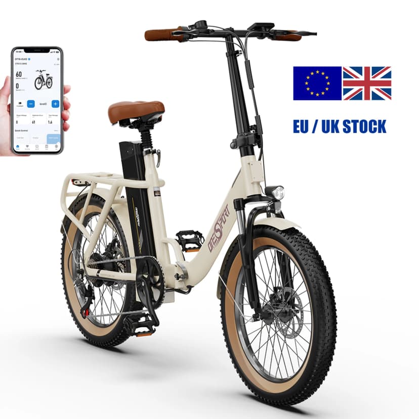 Bicicleta Eléctrica Plegable ONESPORT 250W con Batería de 48V - Envío a la UE/Reino Unido