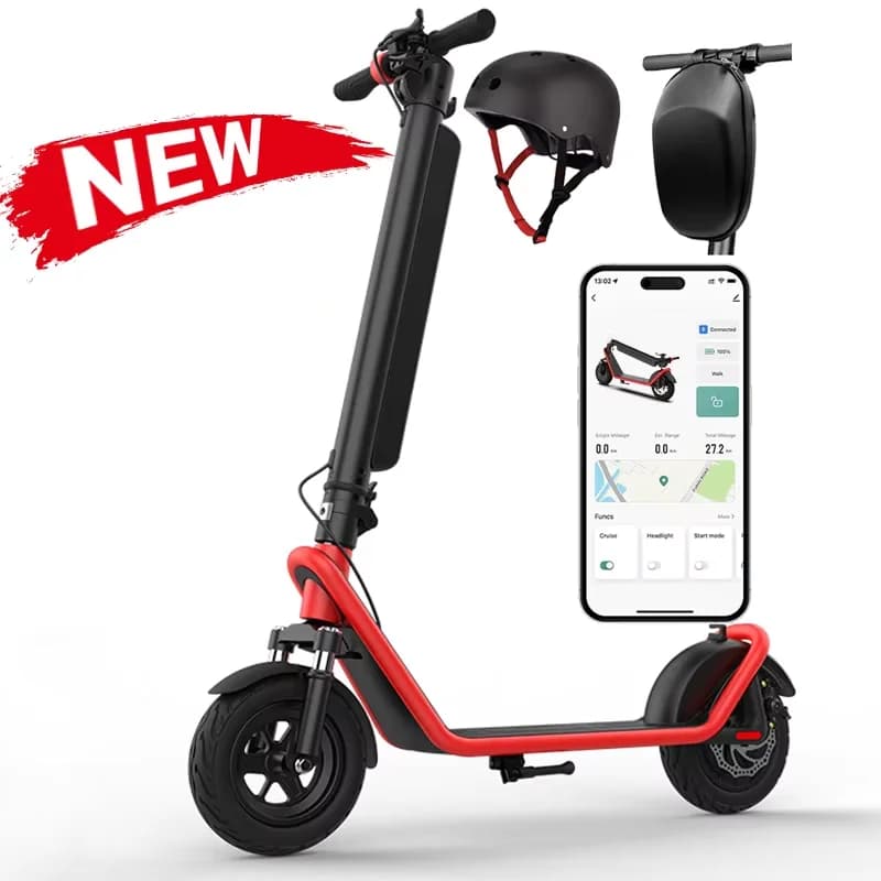 Patinete eléctrico plegable X11: ruedas anchas de 10 pulgadas, autonomía de 45 km, batería extraíble