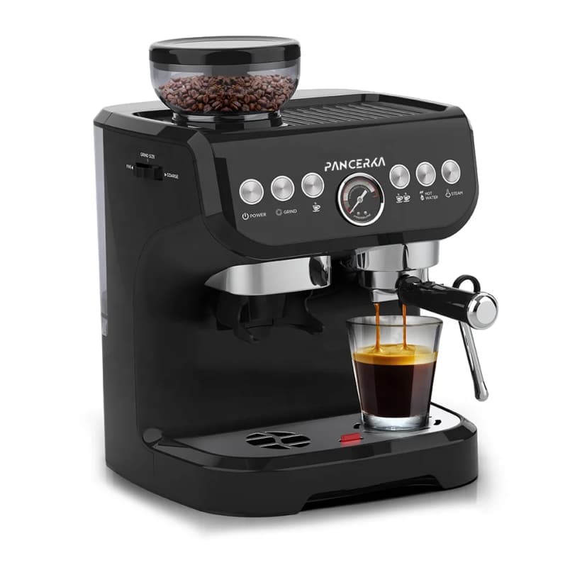 Cafetera espresso semiautomática profesional PANCERKA: 15 bares, capacidad de 2 litros